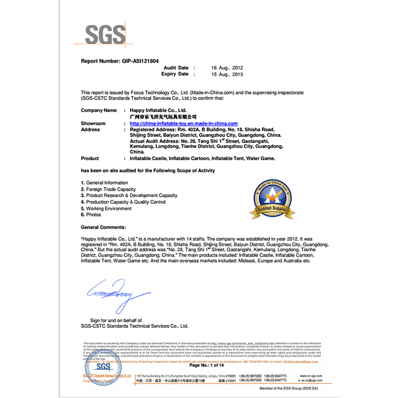 проверенный сертификат sgs